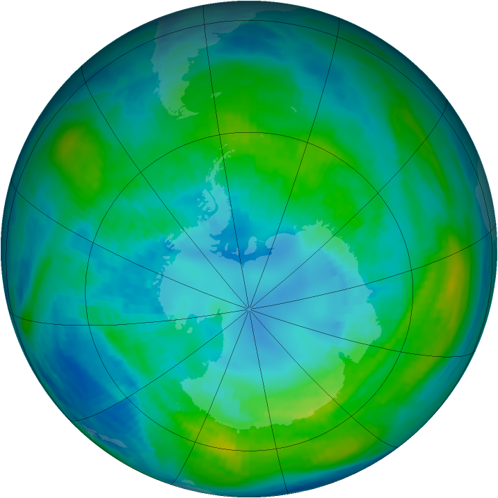 Antarctic ozone map for 13 April 1981